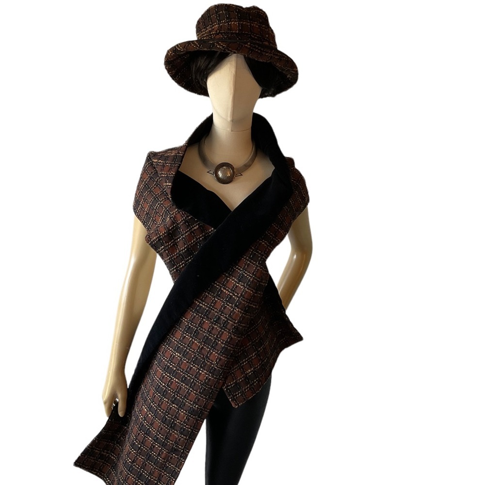 Elegant Plaid Scarf and Wrap Set